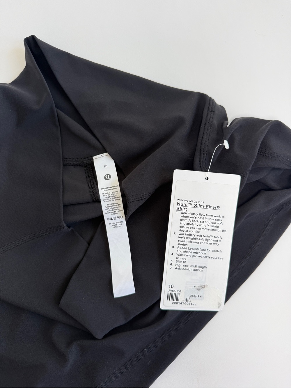 Lululemon Nulu Slim-Fit High-Rise Skirt, Black 10 - Picture 6 of 6